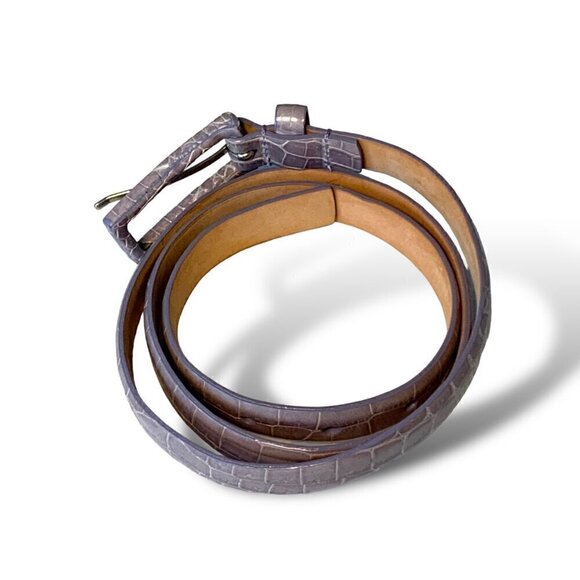 WCM Neiman Marcus Genuine Crocodile Leather Slim Belt SZ.L Purple Quiet Luxury main image 9